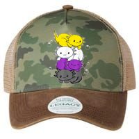 Kawaii Axolotl Pile Nonbinary Flag LGBTQ Legacy Tie Dye Trucker Hat