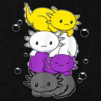 Kawaii Axolotl Pile Nonbinary Flag LGBTQ Ladies PosiCharge Tri-Blend Wicking Tank
