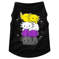 Kawaii Axolotl Pile Nonbinary Flag LGBTQ Doggie Tank