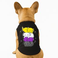 Kawaii Axolotl Pile Nonbinary Flag LGBTQ Doggie Tank