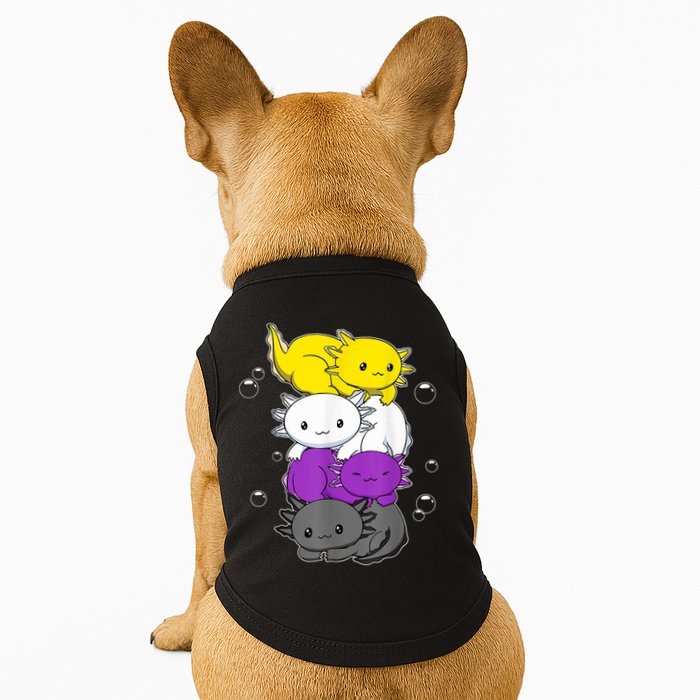 Kawaii Axolotl Pile Nonbinary Flag LGBTQ Doggie Tank