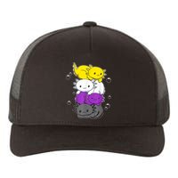 Kawaii Axolotl Pile Nonbinary Flag LGBTQ Yupoong Adult 5-Panel Trucker Hat