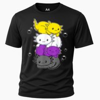 Kawaii Axolotl Pile Nonbinary Flag LGBTQ Performance Shirt