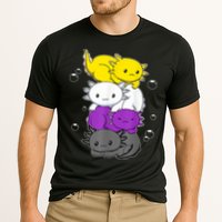Kawaii Axolotl Pile Nonbinary Flag LGBTQ Performance Shirt