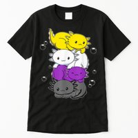 Kawaii Axolotl Pile Nonbinary Flag LGBTQ Tall T-Shirt
