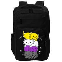 Kawaii Axolotl Pile Nonbinary Flag LGBTQ Impact Tech Backpack