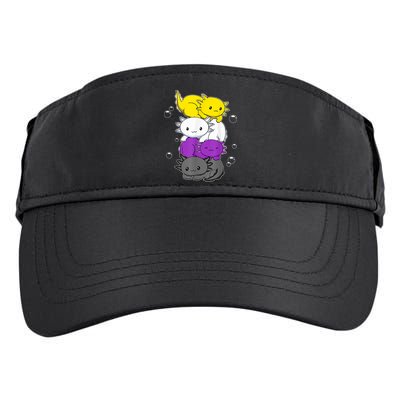 Kawaii Axolotl Pile Nonbinary Flag LGBTQ Adult Drive Performance Visor