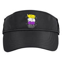 Kawaii Axolotl Pile Nonbinary Flag LGBTQ Adult Drive Performance Visor