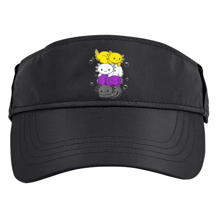 Kawaii Axolotl Pile Nonbinary Flag LGBTQ Adult Drive Performance Visor