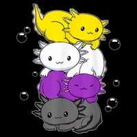Kawaii Axolotl Pile Nonbinary Flag LGBTQ Drawstring Bag