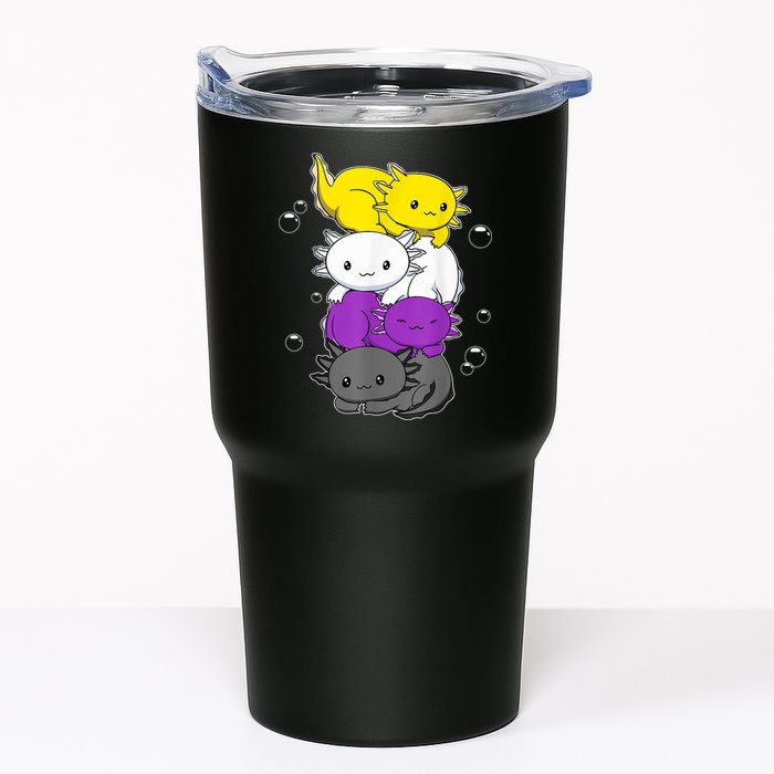 Kawaii Axolotl Pile Nonbinary Flag LGBTQ Tumbler