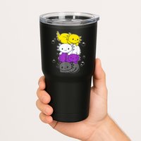Kawaii Axolotl Pile Nonbinary Flag LGBTQ Tumbler