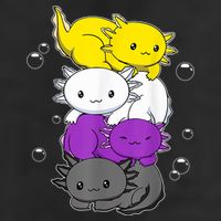 Kawaii Axolotl Pile Nonbinary Flag LGBTQ 25L Jumbo Tote