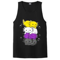 Kawaii Axolotl Pile Nonbinary Flag LGBTQ PosiCharge Competitor Tank