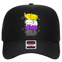 Kawaii Axolotl Pile Nonbinary Flag LGBTQ Trucker Hat