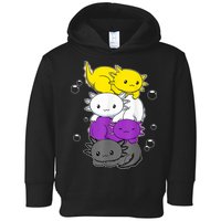 Kawaii Axolotl Pile Nonbinary Flag LGBTQ Toddler Hoodie