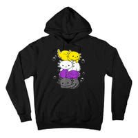 Kawaii Axolotl Pile Nonbinary Flag LGBTQ Tall Hoodie
