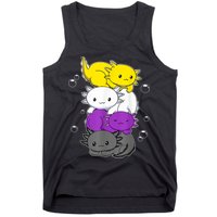 Kawaii Axolotl Pile Nonbinary Flag LGBTQ Tank Top