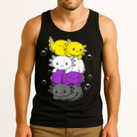 Kawaii Axolotl Pile Nonbinary Flag LGBTQ Tank Top