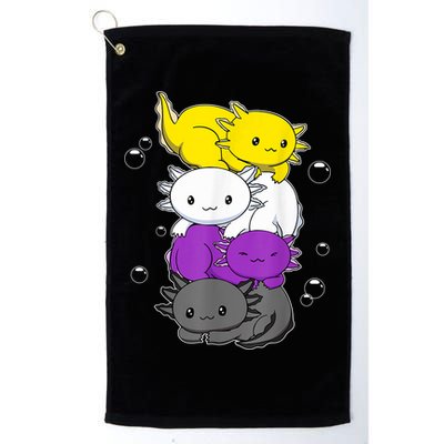 Kawaii Axolotl Pile Nonbinary Flag LGBTQ Golf Towel