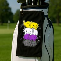 Kawaii Axolotl Pile Nonbinary Flag LGBTQ Golf Towel