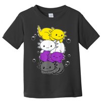Kawaii Axolotl Pile Nonbinary Flag LGBTQ Toddler T-Shirt