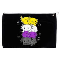 Kawaii Axolotl Pile Nonbinary Flag LGBTQ Grommeted Golf Towel