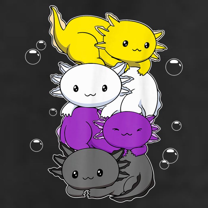 Kawaii Axolotl Pile Nonbinary Flag LGBTQ Microfiber Hand Towel