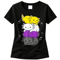 Kawaii Axolotl Pile Nonbinary Flag LGBTQ Womens T-Shirt