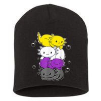 Kawaii Axolotl Pile Nonbinary Flag LGBTQ Short Acrylic Beanie
