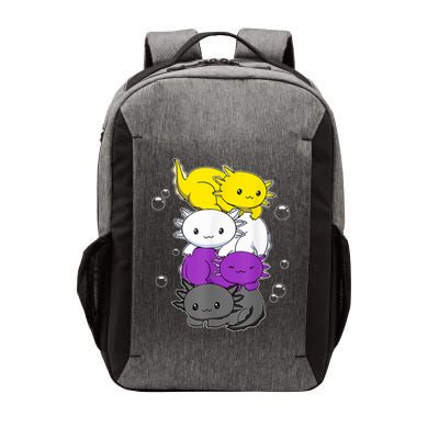 Kawaii Axolotl Pile Nonbinary Flag LGBTQ Vector Backpack