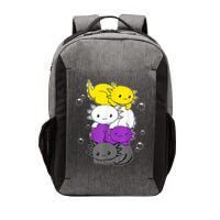 Kawaii Axolotl Pile Nonbinary Flag LGBTQ Vector Backpack