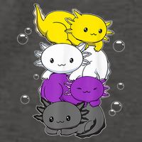 Kawaii Axolotl Pile Nonbinary Flag LGBTQ Vector Backpack