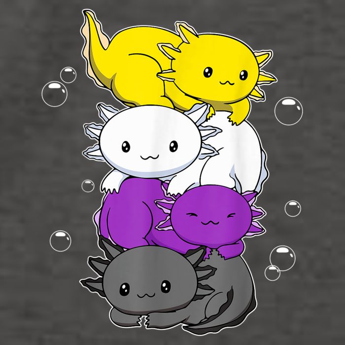 Kawaii Axolotl Pile Nonbinary Flag LGBTQ Vector Backpack