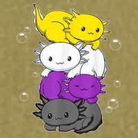 Kawaii Axolotl Pile Nonbinary Flag LGBTQ Garment-Dyed Women's Muscle Tee