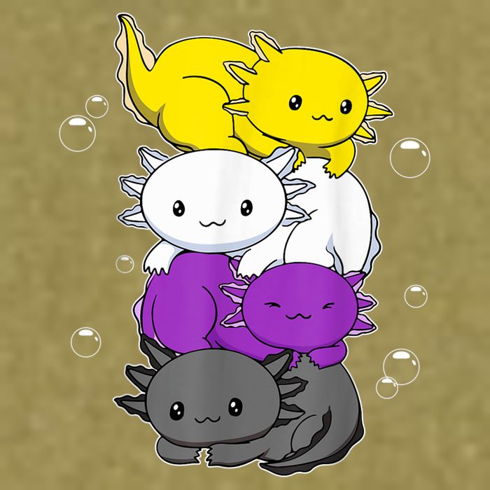 Kawaii Axolotl Pile Nonbinary Flag LGBTQ Garment-Dyed Women's Muscle Tee