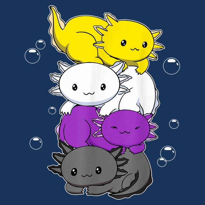 Kawaii Axolotl Pile Nonbinary Flag LGBTQ Infant Baby Jersey Bodysuit