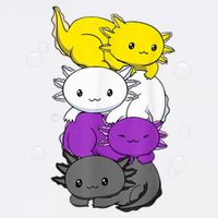 Kawaii Axolotl Pile Nonbinary Flag LGBTQ Garment-Dyed Sweatshirt