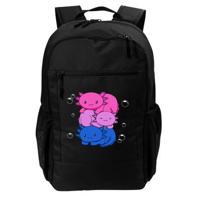 Kawaii Axolotl Pile Bisexual Pride Flag Bi LGBTQ  Daily Commute Backpack