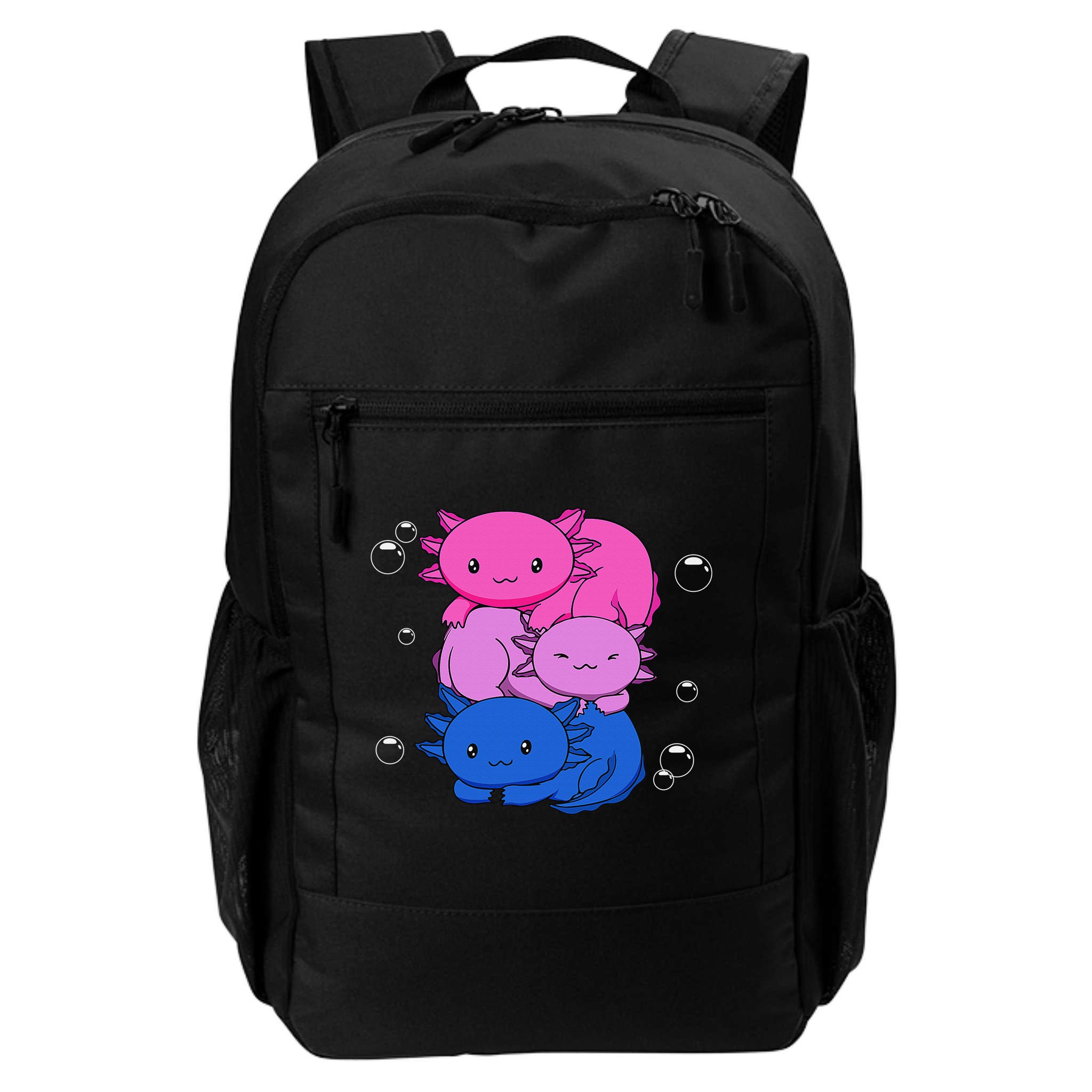 Kawaii Axolotl Pile Bisexual Pride Flag Bi LGBTQ  Backpack