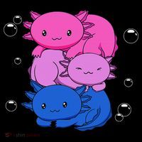 Kawaii Axolotl Pile Bisexual Pride Flag Bi LGBTQ  7-Panel Snapback Hat