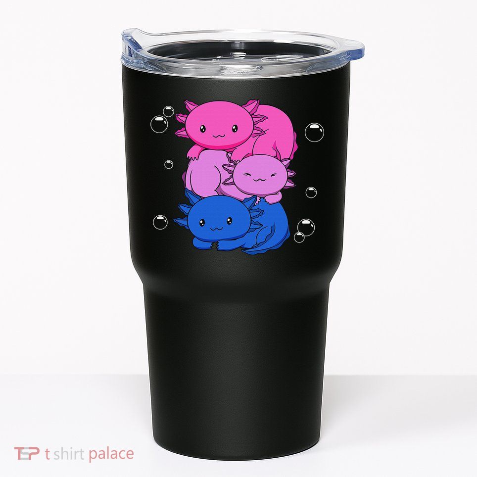 Kawaii Axolotl Pile Bisexual Pride Flag Bi LGBTQ  Tumbler