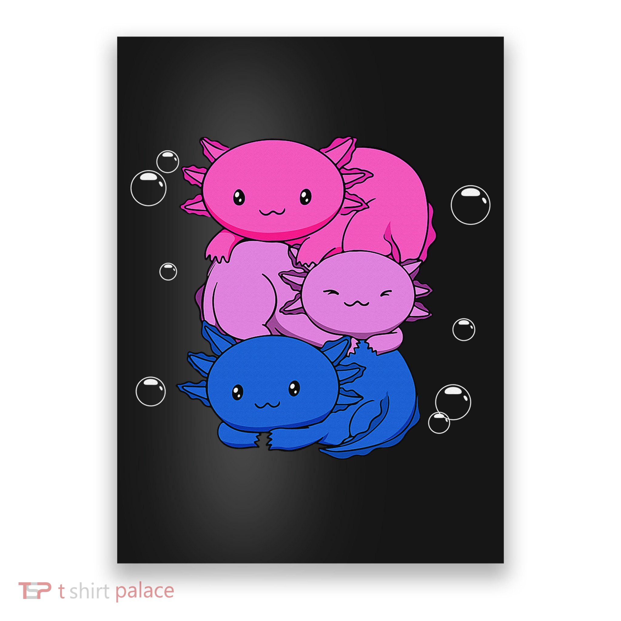 Kawaii Axolotl Pile Bisexual Pride Flag Bi LGBTQ  Poster