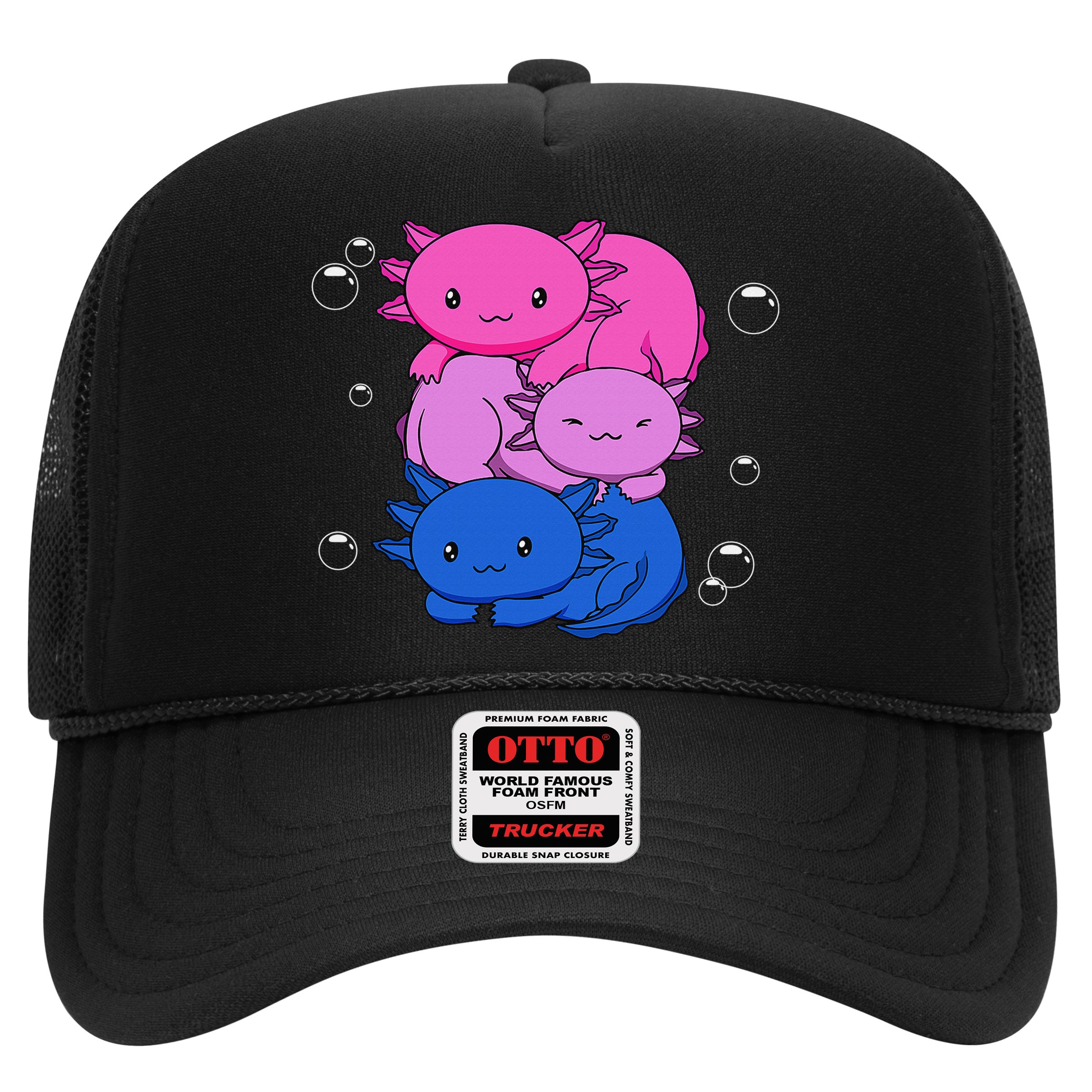 Kawaii Axolotl Pile Bisexual Pride Flag Bi LGBTQ  Hat