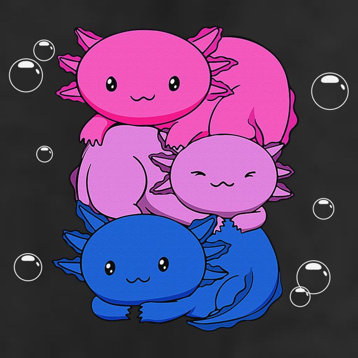 Kawaii Axolotl Pile Bisexual Pride Flag Bi LGBTQ  Hat