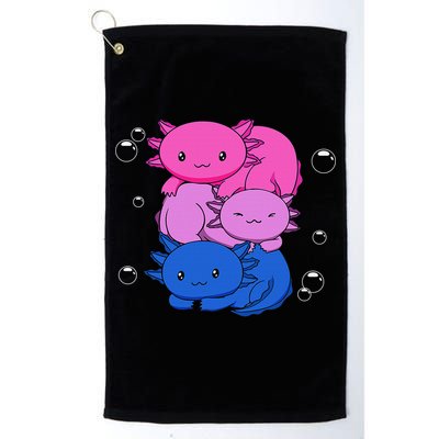 Kawaii Axolotl Pile Bisexual Pride Flag Bi LGBTQ  Golf Towel