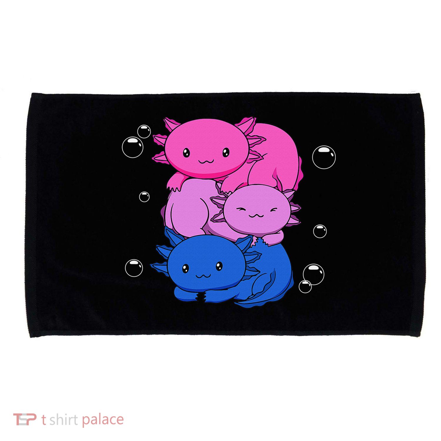 Kawaii Axolotl Pile Bisexual Pride Flag Bi LGBTQ  Microfiber Hand Towel