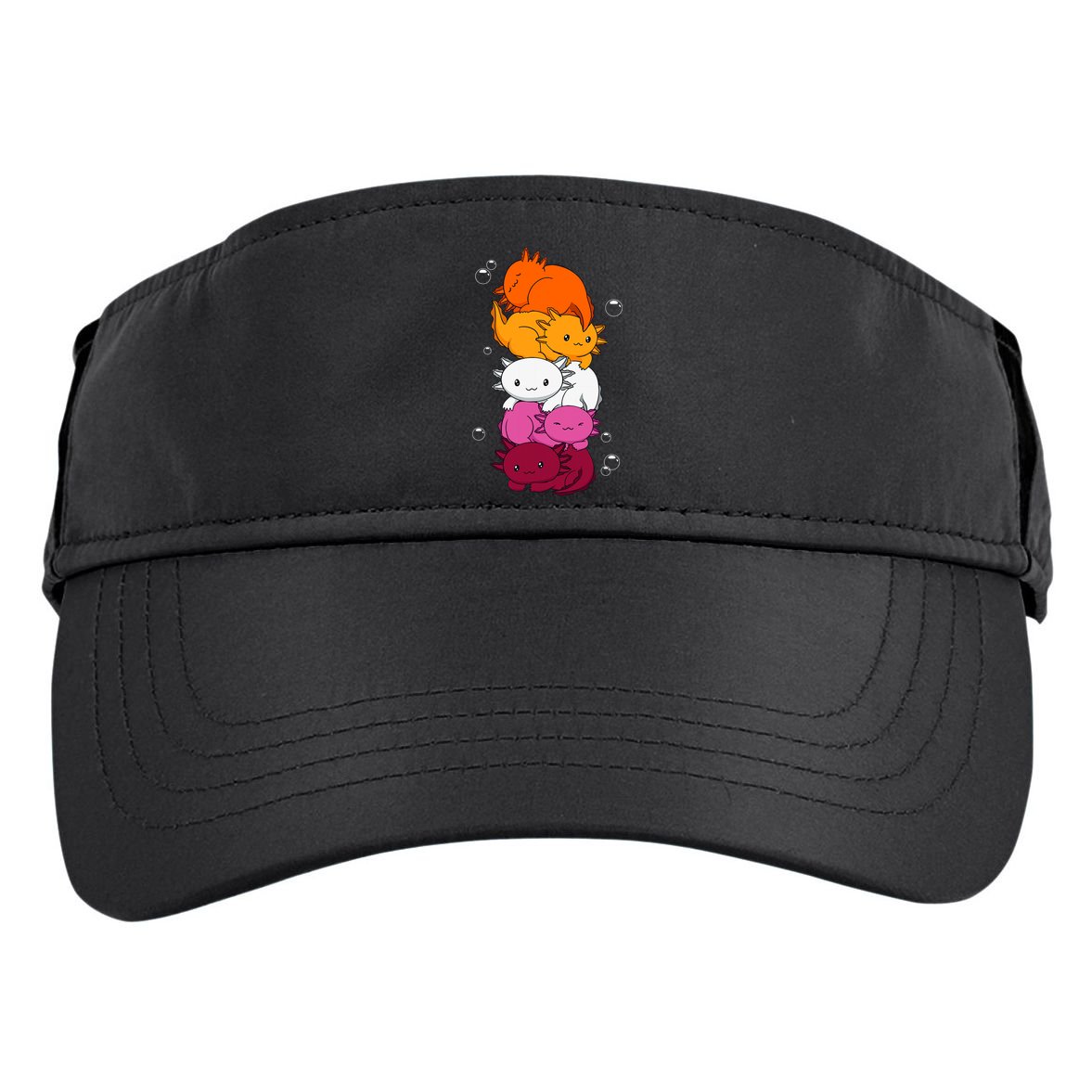 Kawaii Axolotl Pile Lesbian Pride Flag LGBTQ Adult Drive Performance Visor