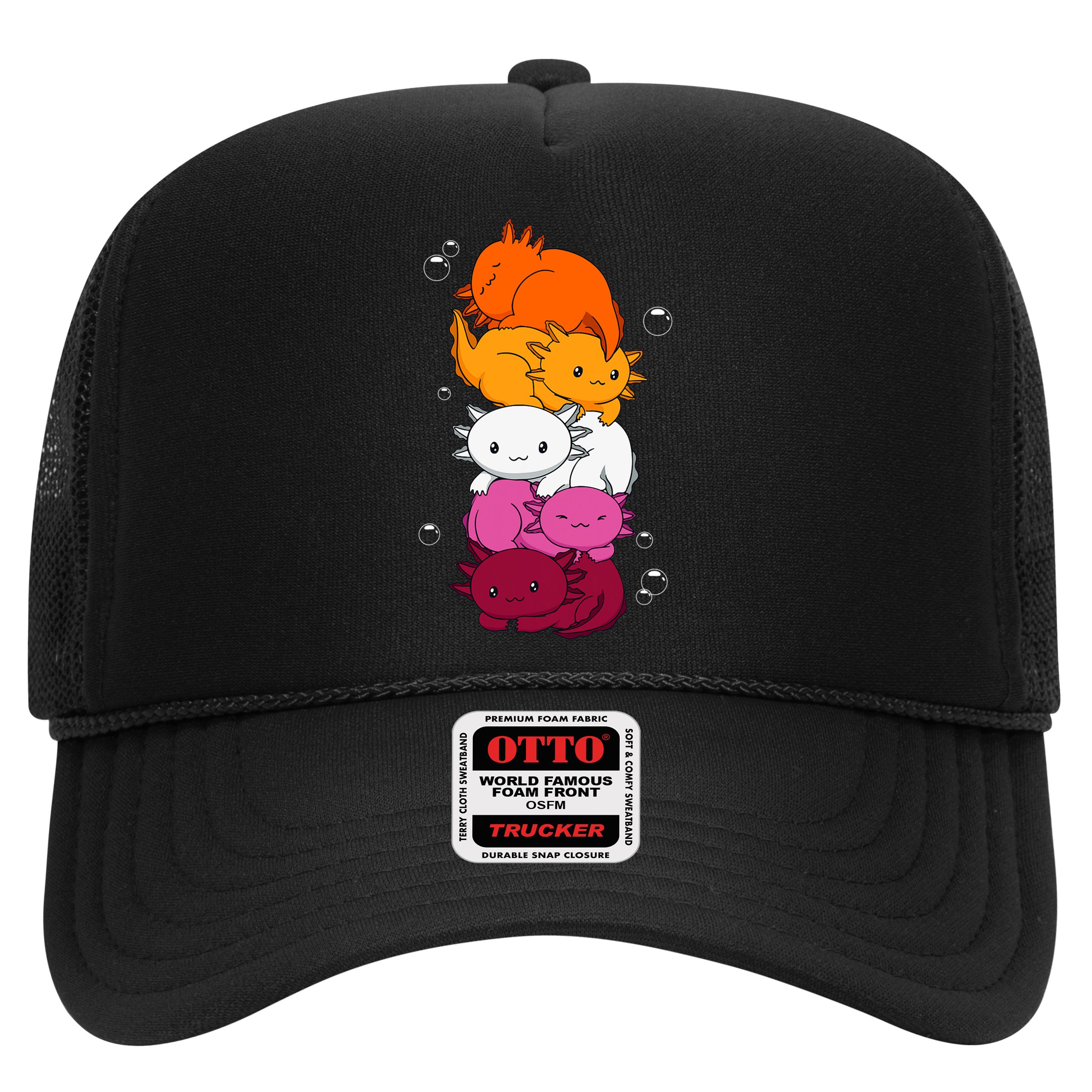 Kawaii Axolotl Pile Lesbian Pride Flag LGBTQ Hat