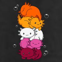 Kawaii Axolotl Pile Lesbian Pride Flag LGBTQ Hat